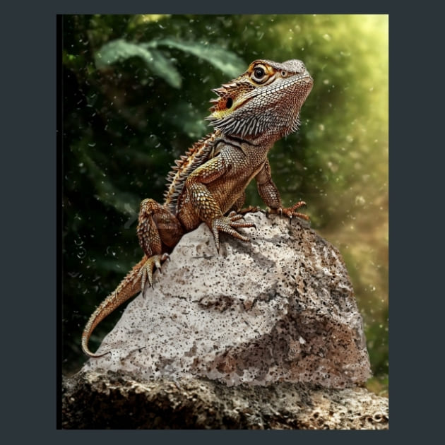 Bearded Dragon 7 Metal Wall Art and Desktop Mouse Pad by X2Metal