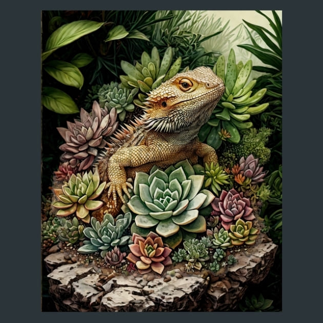 Bearded Dragon 9 Metal Wall Art and Desktop Mouse Pad by X2Metal
