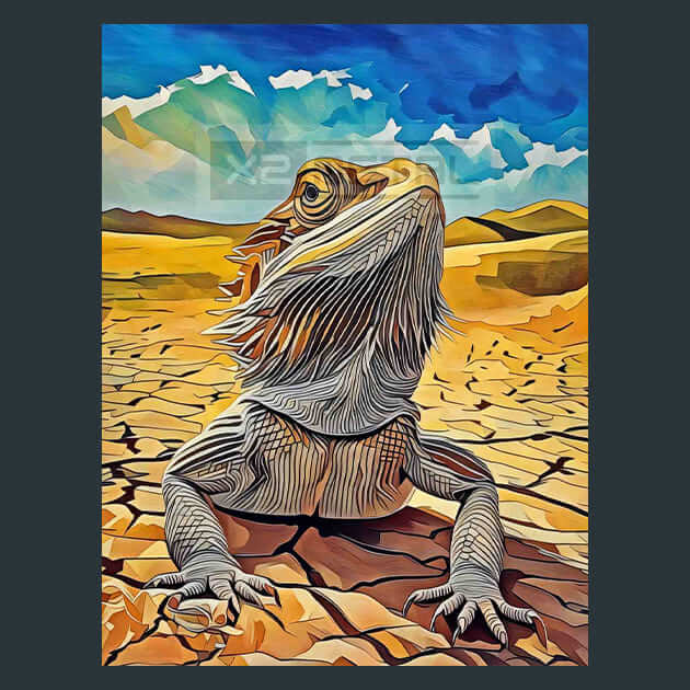 Bearded Dragon Metal Wall Art and Desktop Mouse Pad by X2Metal
