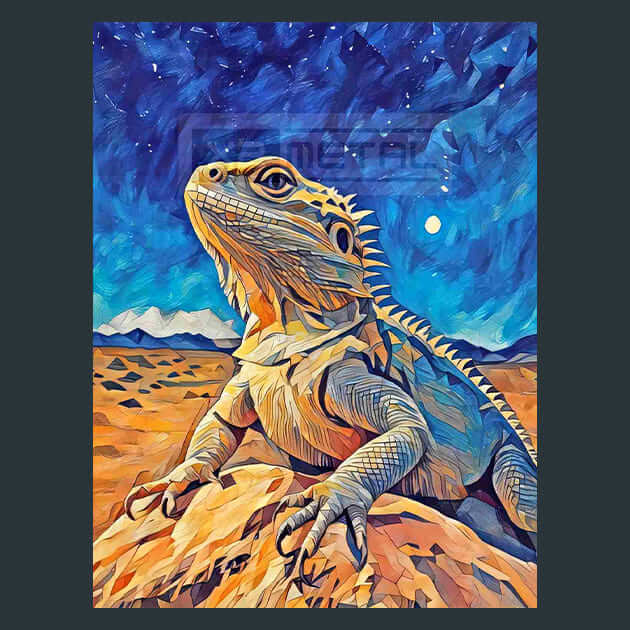 Bearded Dragon Twilight – Metal Print &amp; Mouse Pad | ChromaLuxe | Made in Iowa USA