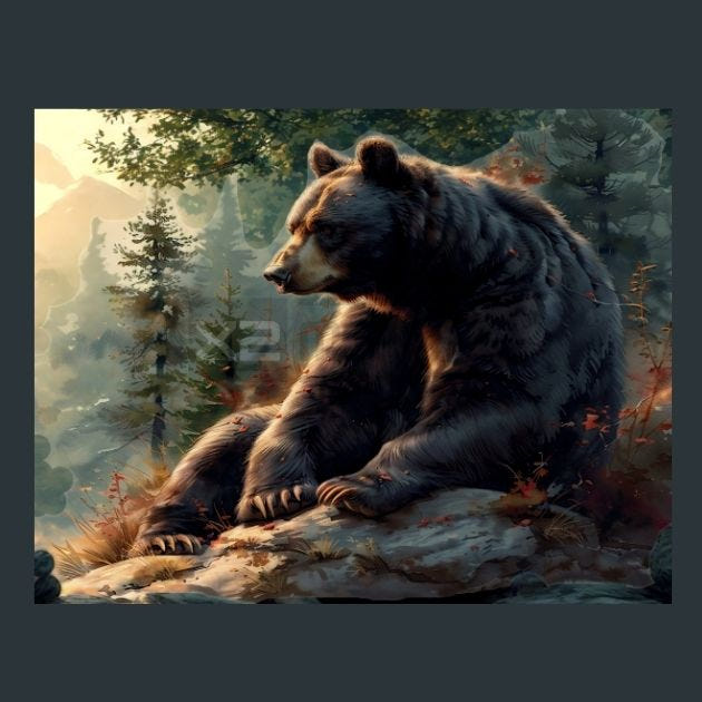 Bears Wildwood 15 Metal Wall Art and Desktop Mouse Pad by X2Metal