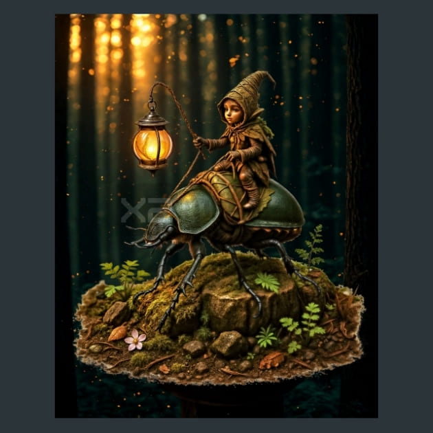 Beetle-Keeper-Magical-Forest-metal-prints-posters-mouse-pads