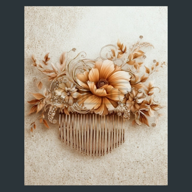 Beige Bloom Fashion 13 Metal Wall Art and Desktop Mouse Pad by X2Metal