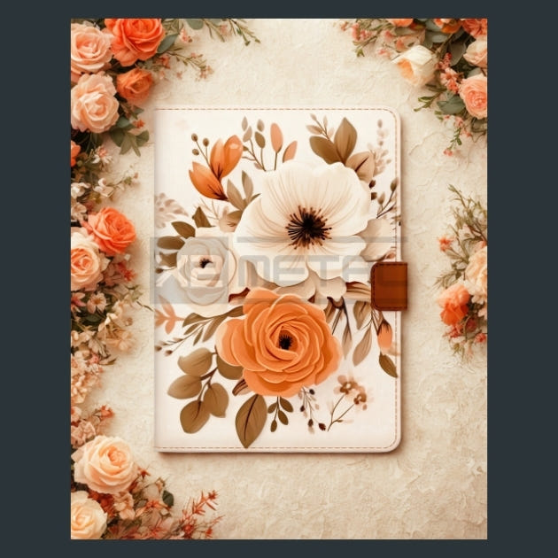 Beige Bloom Fashion 23 Metal Wall Art and Desktop Mouse Pad by X2Metal