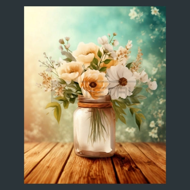 Beige Bloom Fashion 24 Metal Wall Art and Desktop Mouse Pad by X2Metal