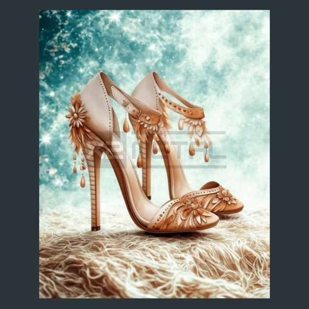 Beige Bloom Fashion 5 Metal Wall Art and Desktop Mouse Pad by X2Metal