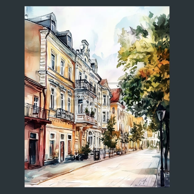 Belarus Minsk Old Town View Metal Wall Art and Desktop Mouse Pad by X2Metal