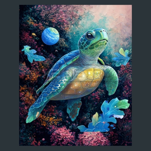 Beneath the Seagrass Turtles Metal Wall Art and Desktop Mouse Pad by X2Metal