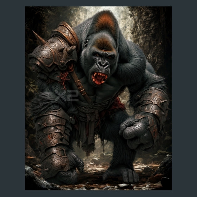 Beninese Gorilla Warriors - Alpha Animals Metal Wall Art and Desktop Mouse Pad by X2Metal