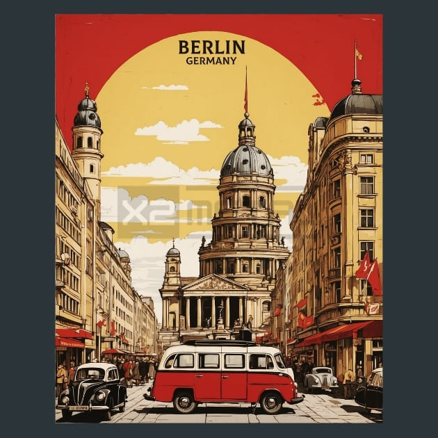 Berlin 4 Germany Metal Wall Art and Desktop Mouse Pad by X2Metal
