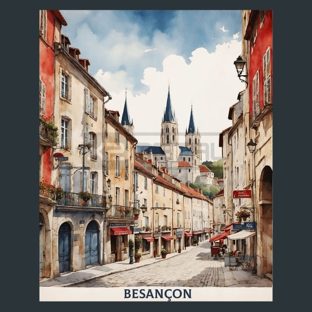 Besanon France Metal Wall Art and Desktop Mouse Pad by X2Metal