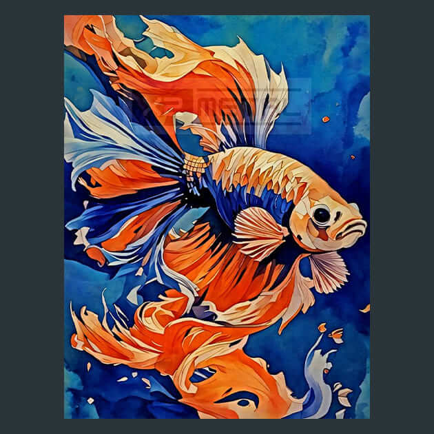Betta Aqua Fish Metal Wall Art and Desktop Mouse Pad by X2Metal