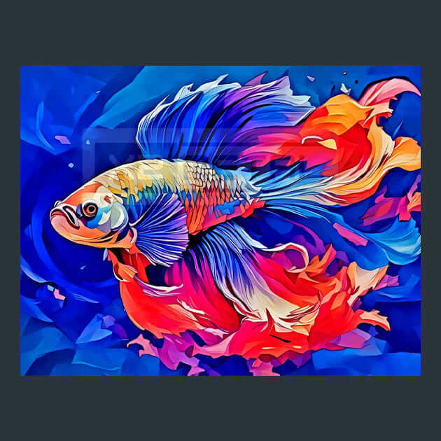 Betta Fish in Coral Wonderland Metal Wall Art and Desktop Mouse Pad by X2Metal