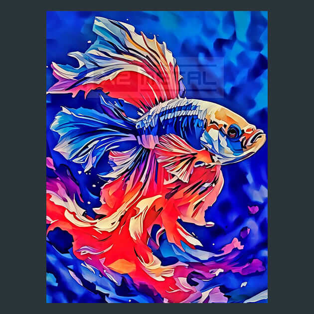 Betta Fish in Reef Majesty Metal Wall Art and Desktop Mouse Pad by X2Metal
