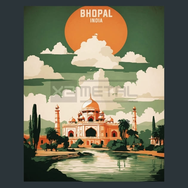 Bhopal India Metal Wall Art and Desktop Mouse Pad by X2Metal
