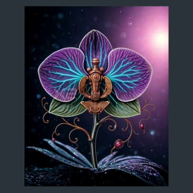 Bioluminescent_Orchid_metal_prints_posters_mouse_pads