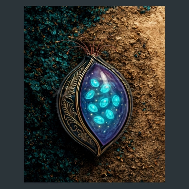 Bioluminescent_Seed_Pod_metal_prints_posters_mouse_pads