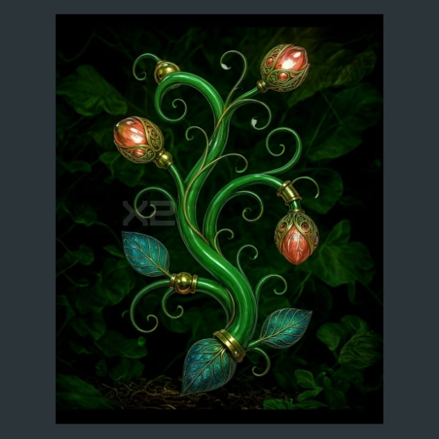Bioluminescent_Vine-Steampunk_metal_prints_posters_mouse_pads