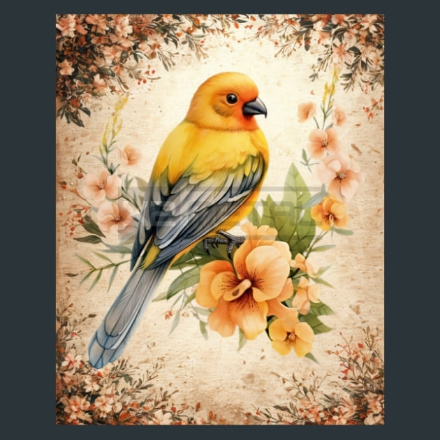 Bird and Orchid 22 Metal Wall Art and Desktop Mouse Pad by X2Metal