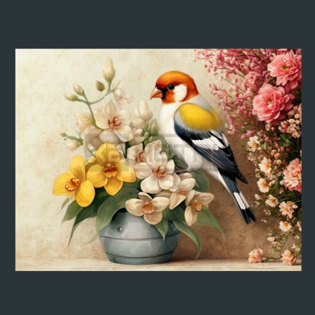 Bird and Orchid 37 Metal Wall Art and Desktop Mouse Pad by X2Metal