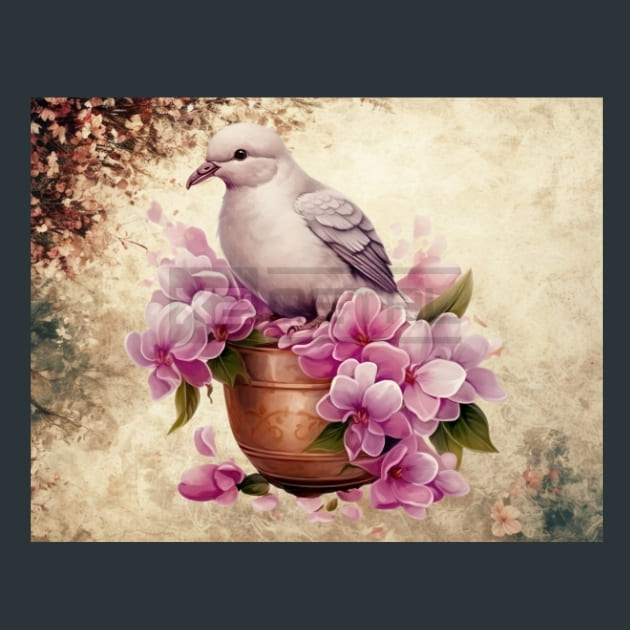 Bird and Orchid 9 Metal Wall Art and Desktop Mouse Pad by X2Metal