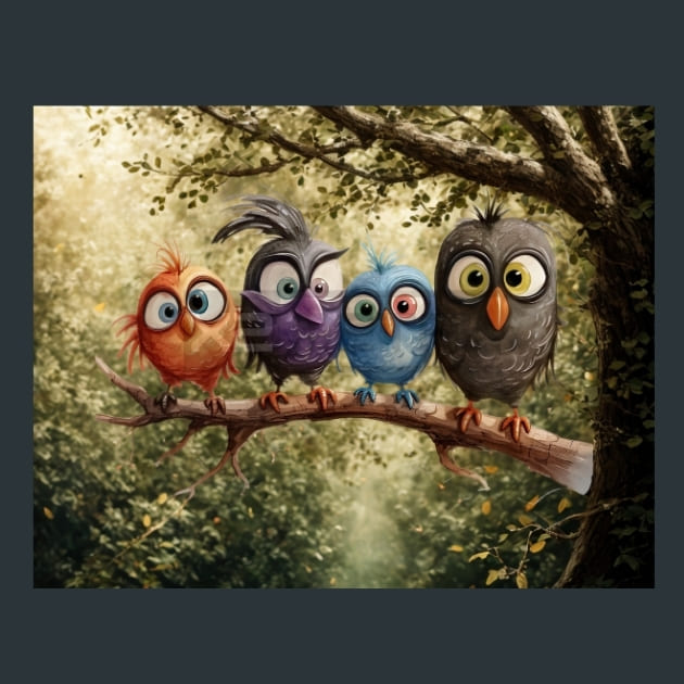 Birds on a Branch 20 Metal Wall Art and Desktop Mouse Pad by X2Metal