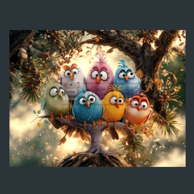 Birds on a Branch 3 Metal Wall Art and Desktop Mouse Pad by X2Metal