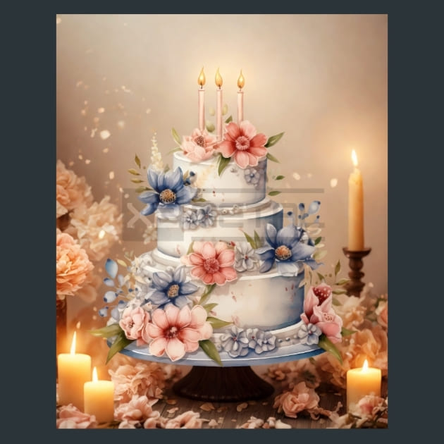 Birthday Cake 6 Metal Wall Art and Desktop Mouse Pad by X2Metal