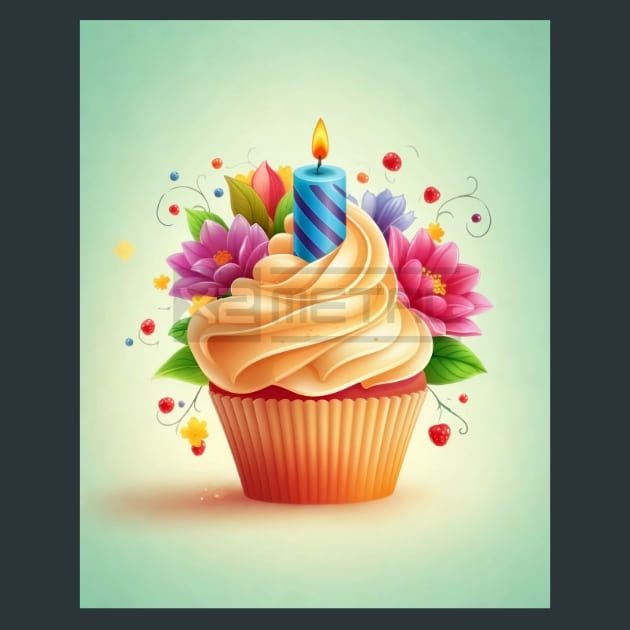 Birthday_Cupcake_1_metal_prints_posters_mouse_pads