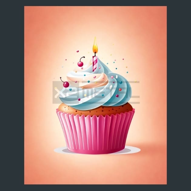Birthday Cupcake 28 Metal Wall Art and Desktop Mouse Pad by X2Metal
