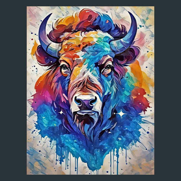 Bison Spirit Metal Wall Art and Desktop Mouse Pad by X2Metal