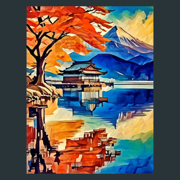 Biwa Scenic Beauty Metal Wall Art and Desktop Mouse Pad by X2Metal