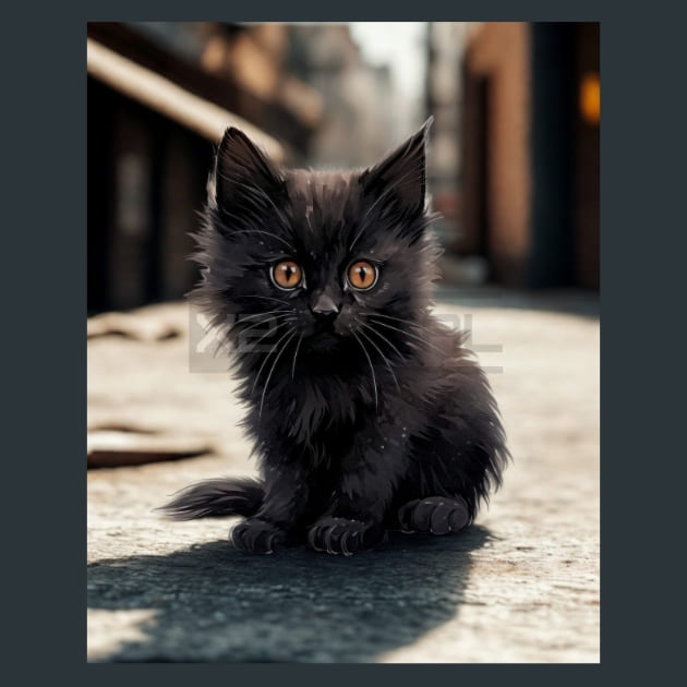Black Cat 1 Metal Wall Art and Desktop Mouse Pad by X2Metal