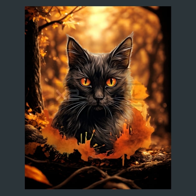 Black Cat 30 Metal Wall Art and Desktop Mouse Pad by X2Metal