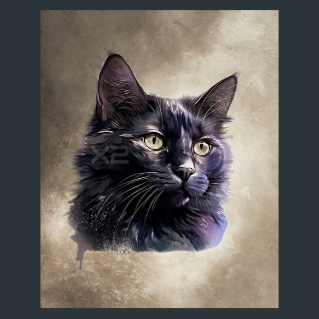 Black Cat 40 Metal Wall Art and Desktop Mouse Pad by X2Metal