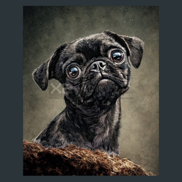 Black Pug 1 – Metal Print &amp; Mouse Pad | ChromaLuxe | Made in Iowa USA