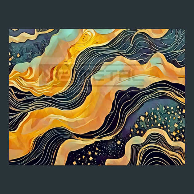 Black and Gold Mirage Metal Wall Art and Desktop Mouse Pad by X2Metal