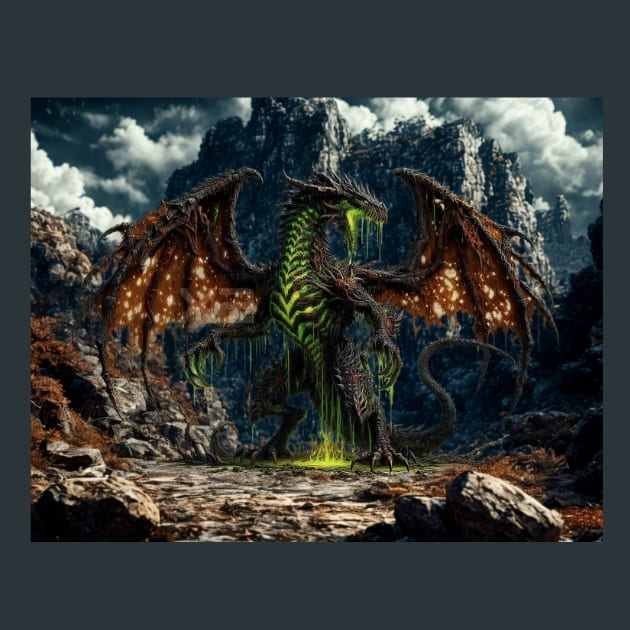 Blightfang Dragon Metal Wall Art and Desktop Mouse Pad by X2Metal