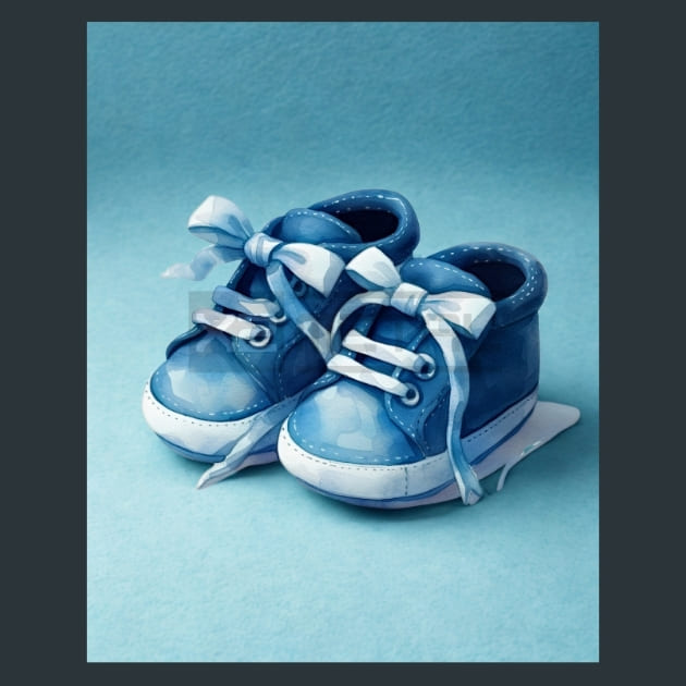 Blue Baby Shower 15 Metal Wall Art and Desktop Mouse Pad by X2Metal