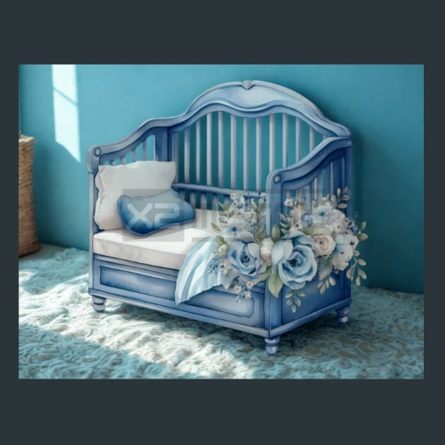 Blue Baby Shower 27 Metal Wall Art and Desktop Mouse Pad by X2Metal