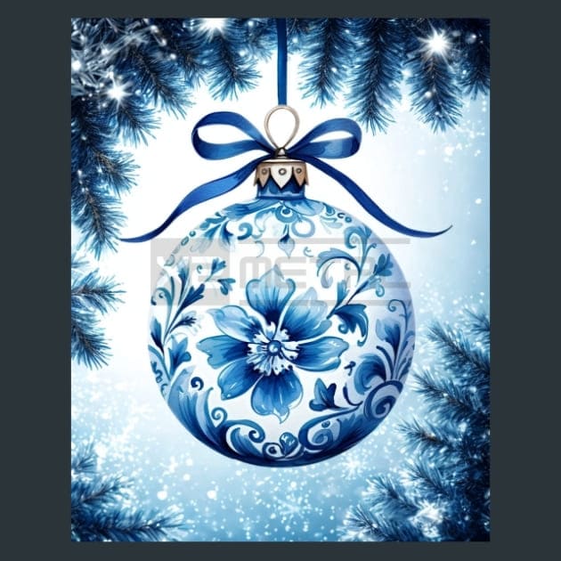 Blue Christmas 17 Metal Wall Art and Desktop Mouse Pad by X2Metal
