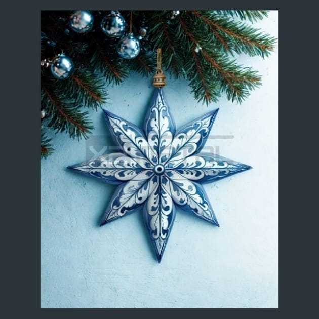 Blue Christmas 20 Metal Wall Art and Desktop Mouse Pad by X2Metal