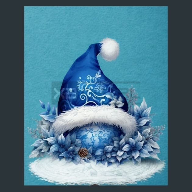 Blue Christmas 6 Metal Wall Art and Desktop Mouse Pad by X2Metal