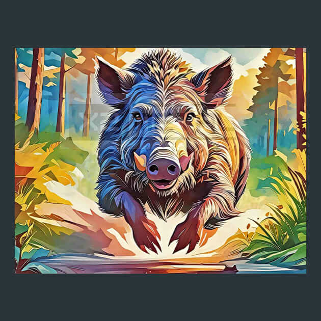 Boar Hunt Adventure Metal Wall Art and Desktop Mouse Pad by X2Metal