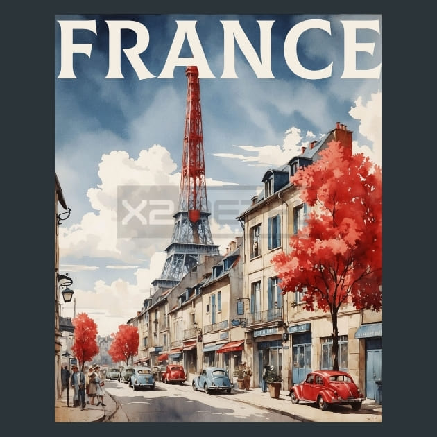 Bobigny France Metal Wall Art and Desktop Mouse Pad by X2Metal