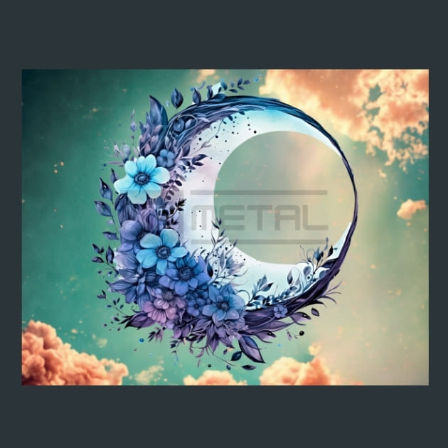 Boho moon 22 Metal Wall Art and Desktop Mouse Pad by X2Metal
