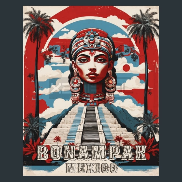 Bonampak 2 Mexico Metal Wall Art and Desktop Mouse Pad by X2Metal