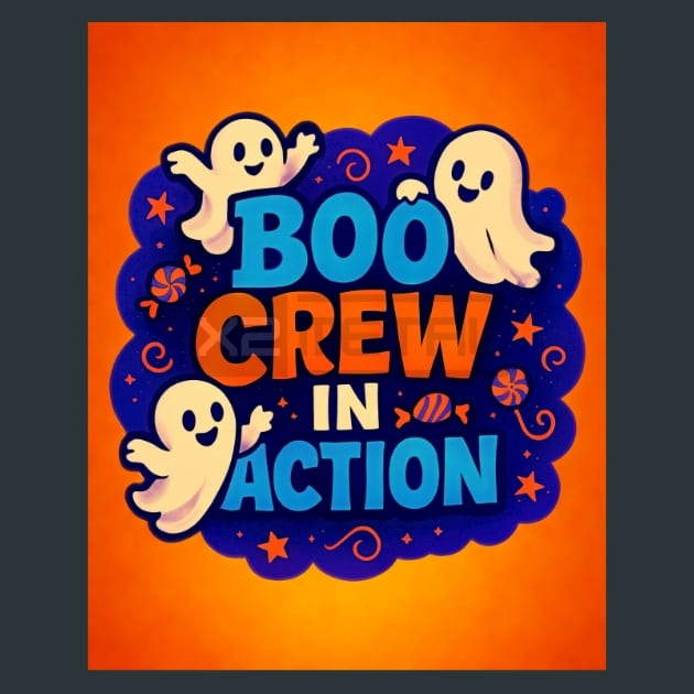 Boo Crew in Action Metal Wall Art and Desktop Mouse Pad by X2Metal