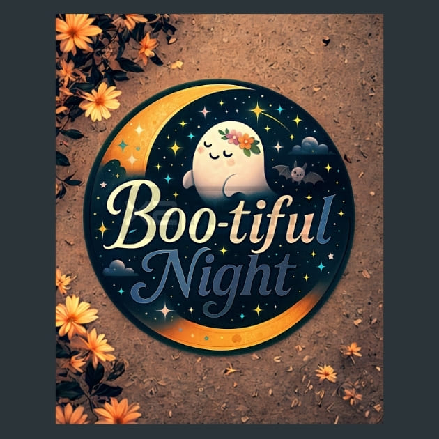 Boo-tiful Night Metal Wall Art and Desktop Mouse Pad by X2Metal