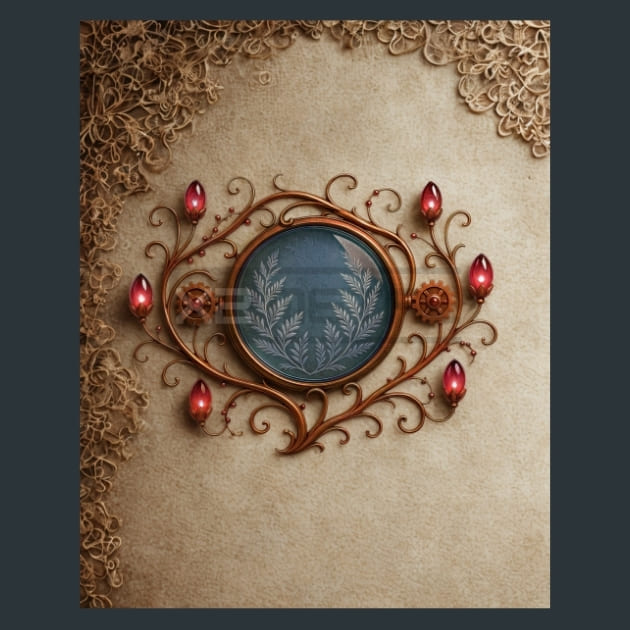 Botanical Filigree-Steampunk Metal Wall Art and Desktop Mouse Pad by X2Metal